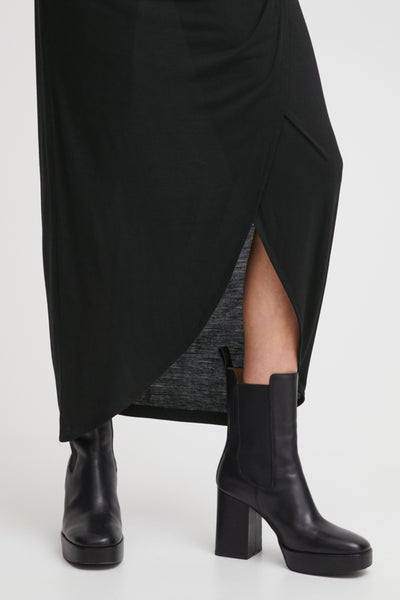 Luna Black Ruched Skirt