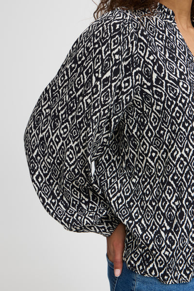Vera Patterned Long Sleeve Top