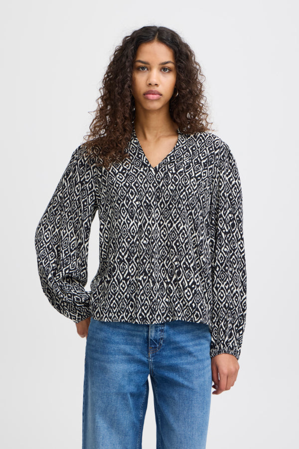 Vera Patterned Long Sleeve Top