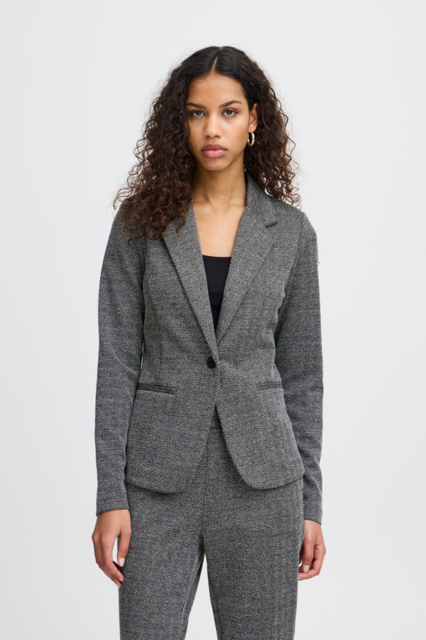 Kate Print Blazer (Herringbone)