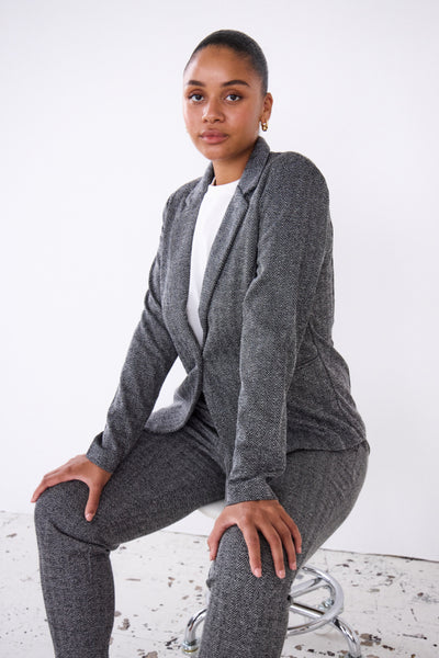 Kate Jacquard Pant (Herringbone)