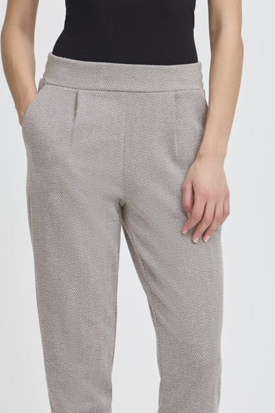 Kate Jacquard Pant (Light Herringbone)