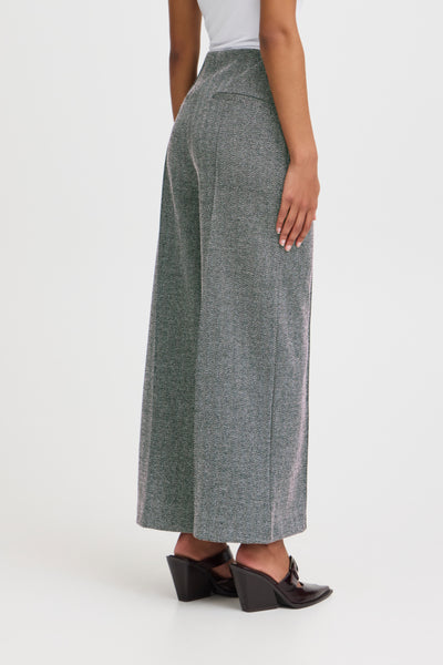 Kate Cropped Wide Jacquard Pant (Herringbone)