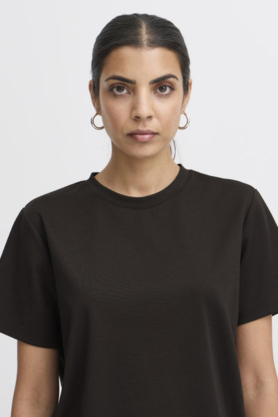 Kate Short Sleeve Top (Black)