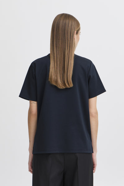 Kate Short Sleeve Top (Navy)