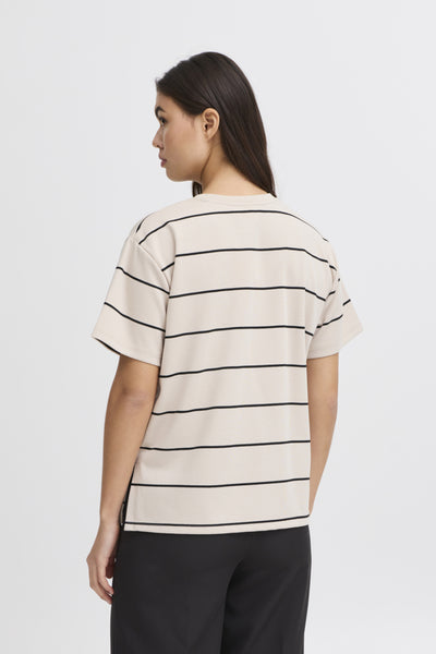 Kala Striped Knit Top (Beige)