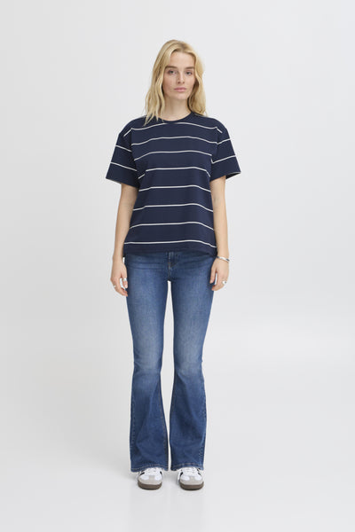 Kala Striped Knit Top (Navy)