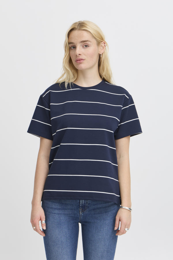Kala Striped Knit Top (Navy)