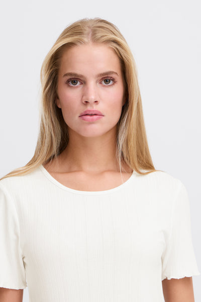 Cella Ribbed Top (White)