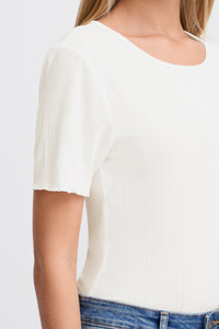 Cella Ribbed Top (White)