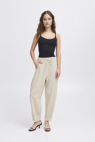 Lino Linen Blend Barrel Pant (Nature)