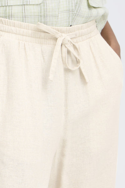 Lino Linen Blend Crop Pant (Ecru)