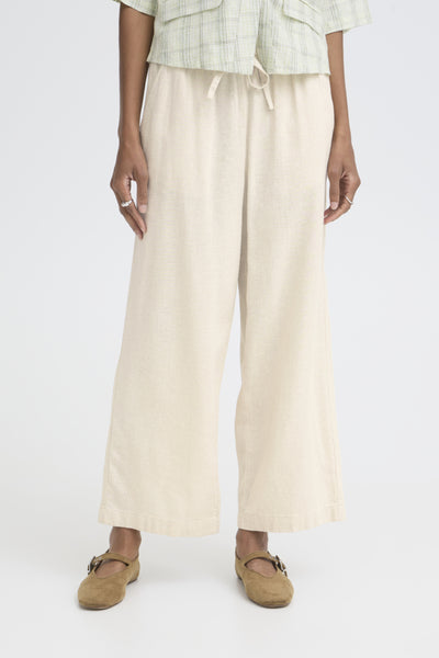 Lino Linen Blend Crop Pant (Ecru)