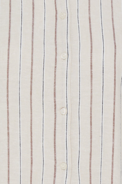 Lino Linen Blend Crop Pant (Oat Stripe)