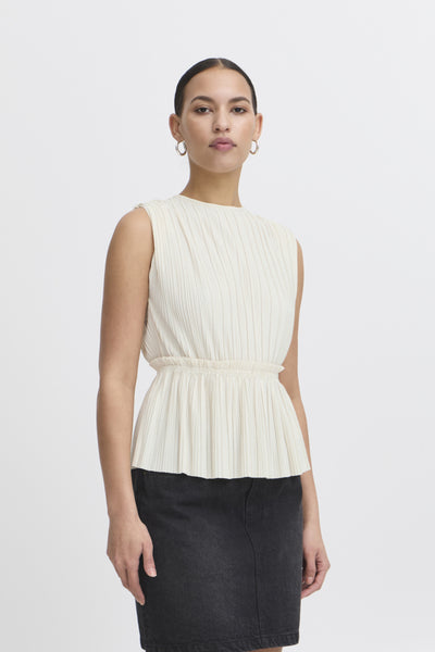 Yamilet Pleated Top (Cream)