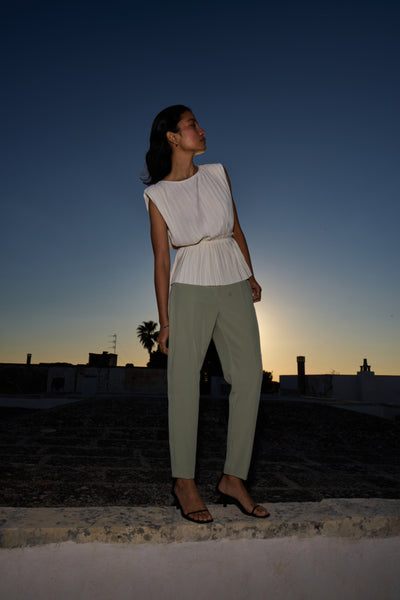 Yamilet Pleated Top (Cream)