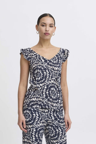 Haya Frill Top (Navy Burst)