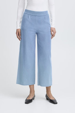 Kate Denim Crop Wide Leg Pant (Blue)
