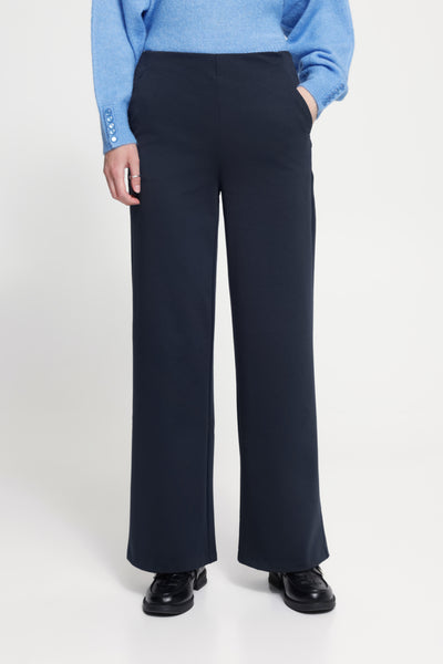 Kate Wide Side Zip Pant (Navy)