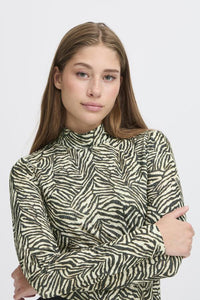 Lavan Printed Mockneck Top