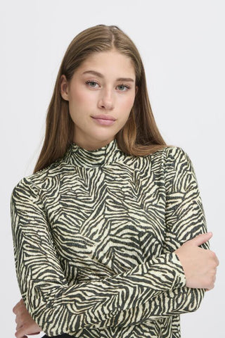 Lavan Printed Mockneck Top