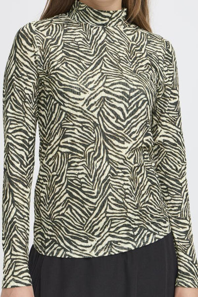Lavan Printed Mockneck Top