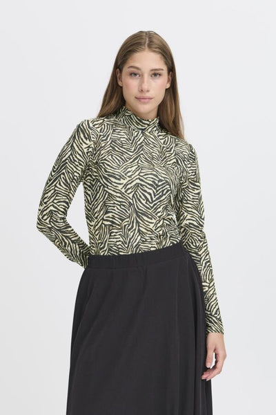 Lavan Printed Mockneck Top