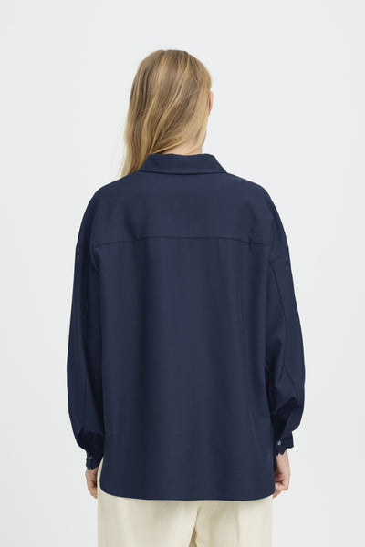 Erina Button Down Shirt (Navy)