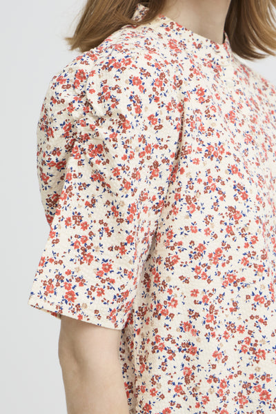 Wina Cotton Button Down Blouse (Teaberry)