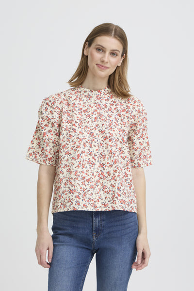 Wina Cotton Button Down Blouse (Teaberry)