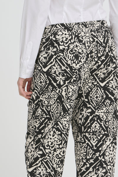Kate Wide Print Pant (Black)