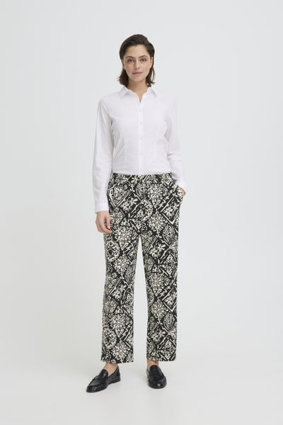 Kate Wide Print Pant (Black)
