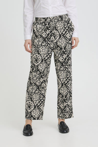 Kate Wide Print Pant (Black)