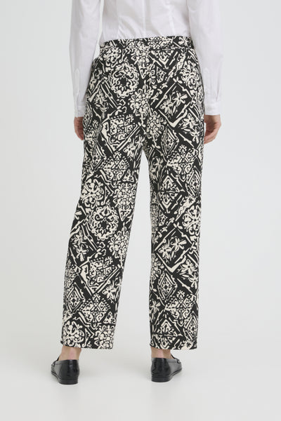Kate Wide Print Pant (Black)