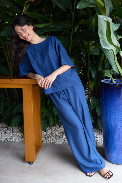 Katico Open Back Top (True Navy Melange)