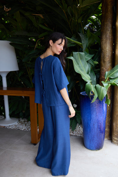 Katico Open Back Top (True Navy Melange)