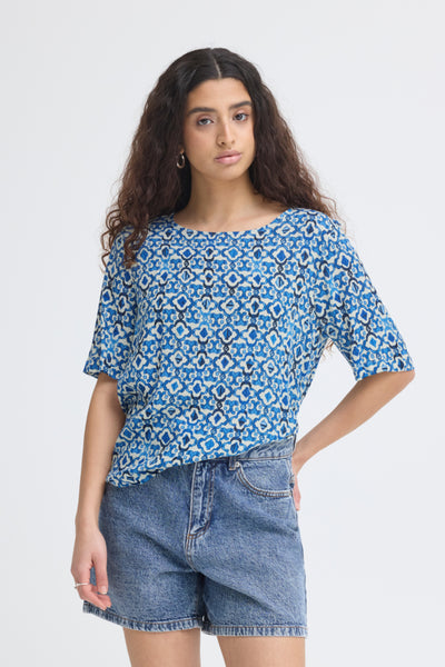 Marrakech Printed Top (Sodalite Blue Pattern)