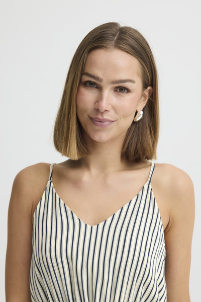 Marrakech Maxi Dress (Navy Stripe)