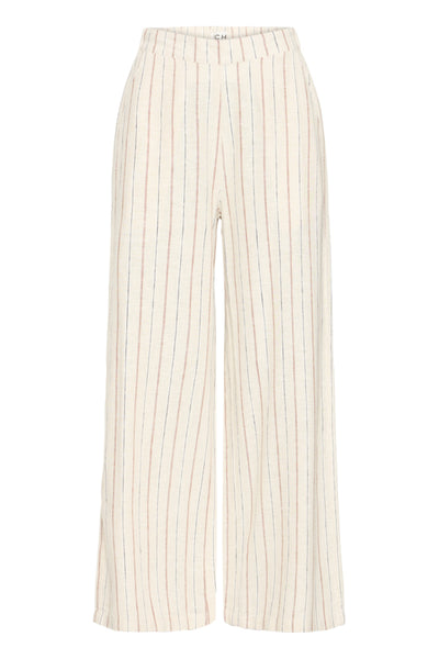 Lino Linen Blend Crop Pant (Oat Stripe)