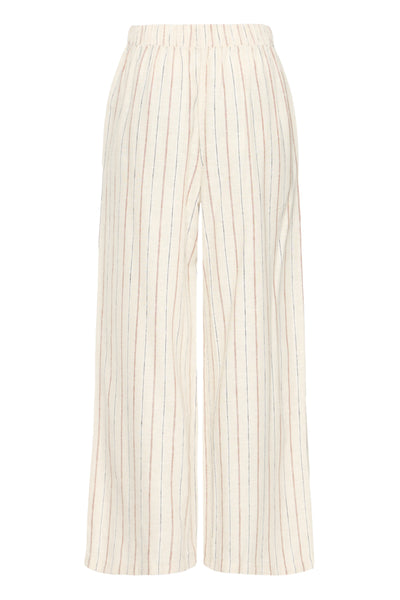 Lino Linen Blend Crop Pant (Oat Stripe)