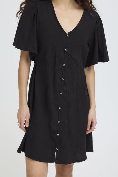 Lifana Button Down Dress (Black)