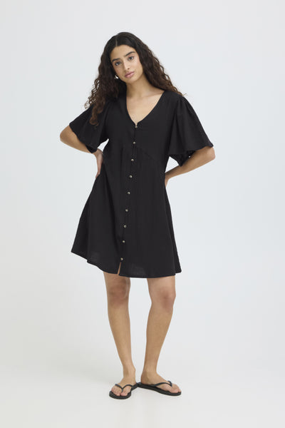 Lifana Button Down Dress (Black)