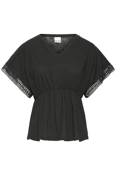 Olya Peplum Blouse (Black)