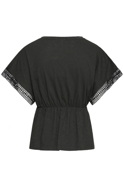 Olya Peplum Blouse (Black)
