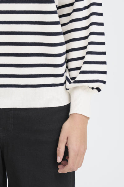 Luls Boatneck Striped Sweater (Navy)
