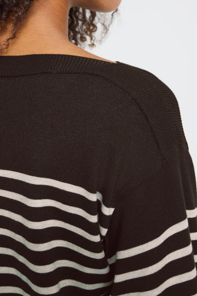 Luls Boatneck Sweater (Chocolate Stripe)
