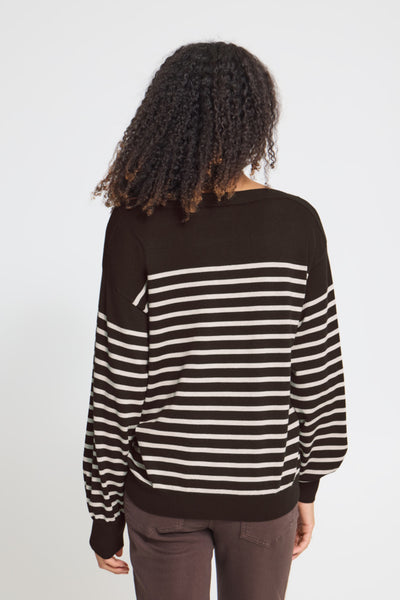 Luls Boatneck Sweater (Chocolate Stripe)