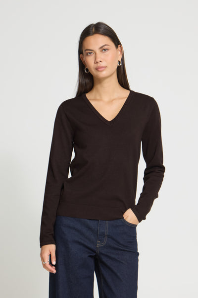 Luls V Neck Sweater (Black)