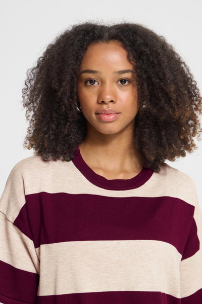 Luls Loose Fit Sweater (Rhododendron Stripe)