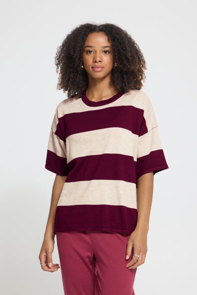 Luls Loose Fit Sweater (Rhododendron Stripe)